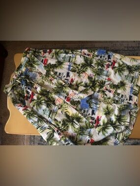 Tropical Palm Print Men’s Shorts - White Multi